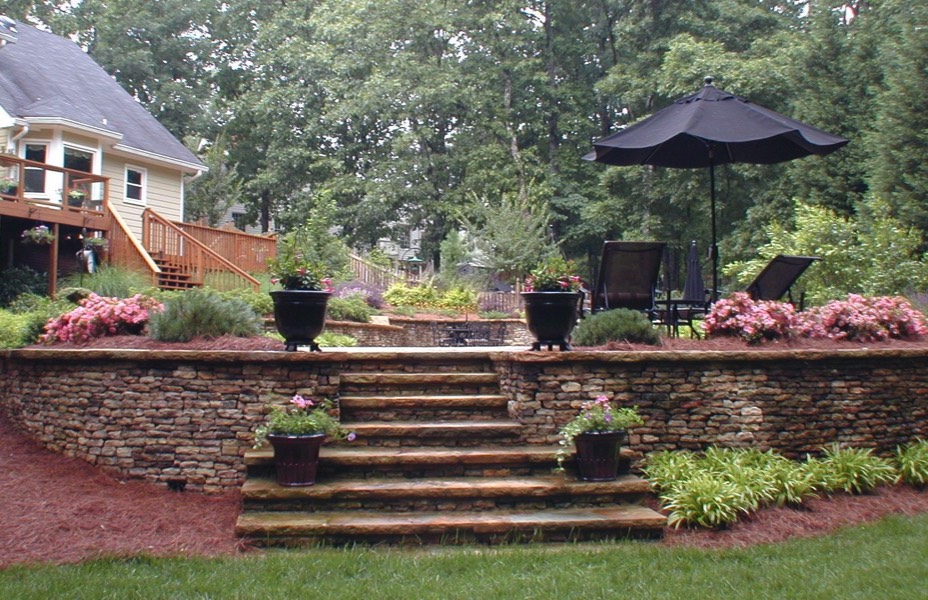 Hardscape Retaining walls terracing stone masonry patio 